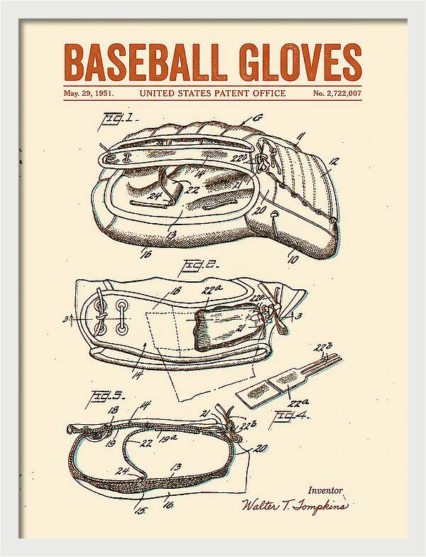 Baseball Gloves Retro Patent Us2722007a