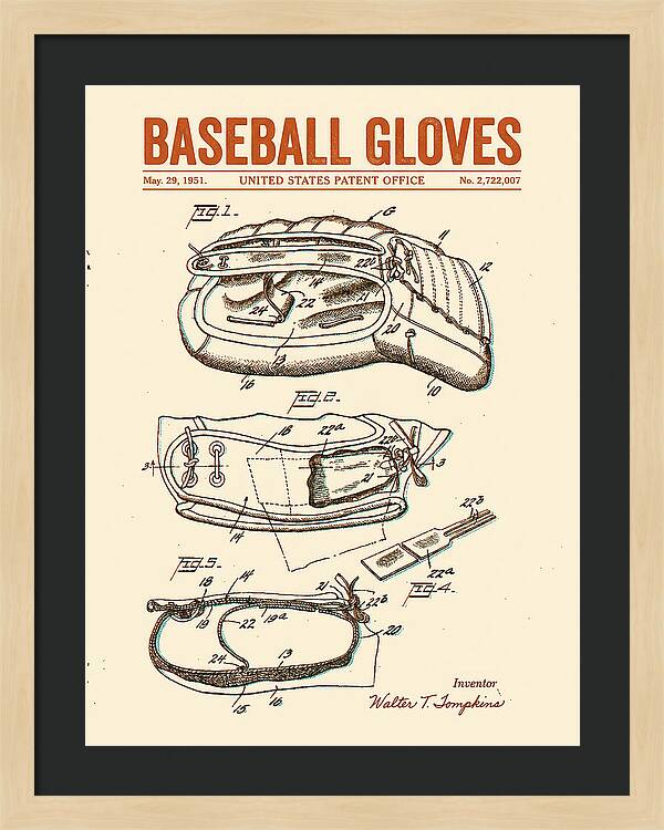Baseball Gloves Retro Patent Us2722007a