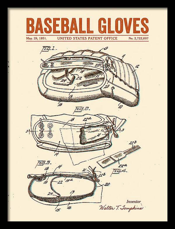 Baseball Gloves Retro Patent Us2722007a