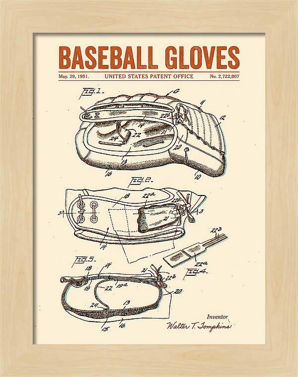Baseball Gloves Retro Patent Us2722007a