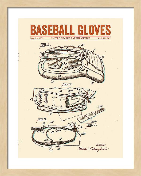 Baseball Gloves Retro Patent Us2722007a