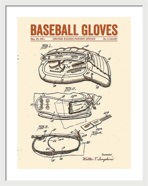 Baseball Gloves Retro Patent Us2722007a