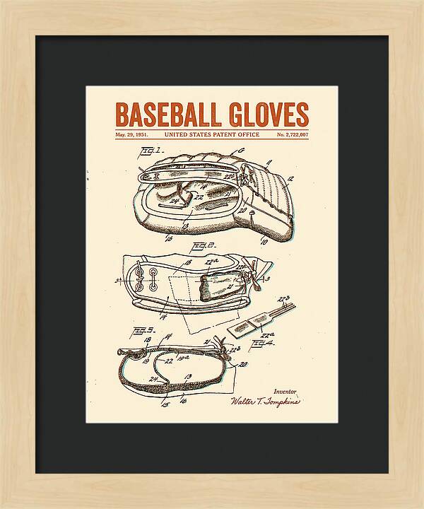 Baseball Gloves Retro Patent Us2722007a