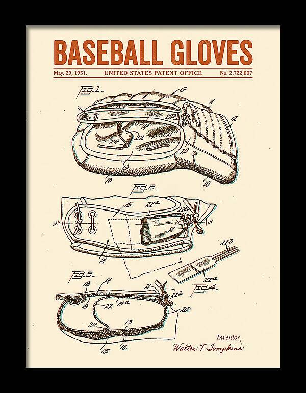 Baseball Gloves Retro Patent Us2722007a
