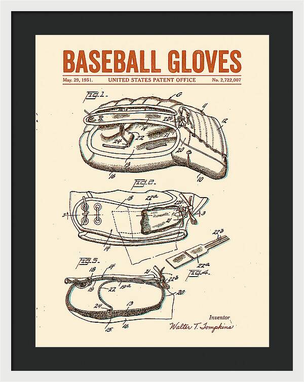 Baseball Gloves Retro Patent Us2722007a