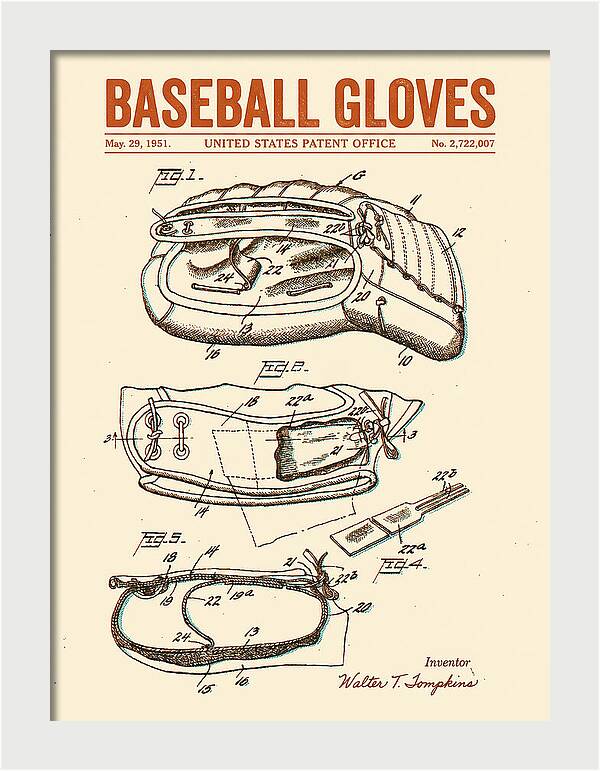 Baseball Gloves Retro Patent Us2722007a