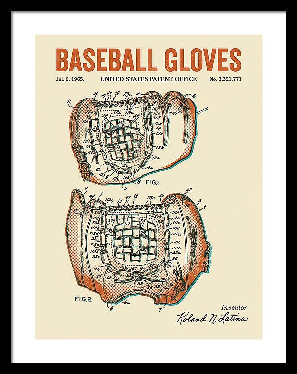 Baseball Gloves Retro Patent Us3321771a