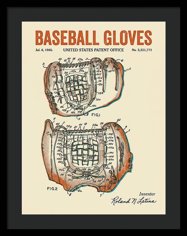 Baseball Gloves Retro Patent Us3321771a