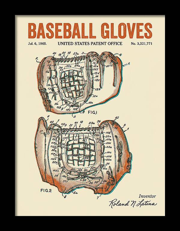 Baseball Gloves Retro Patent Us3321771a