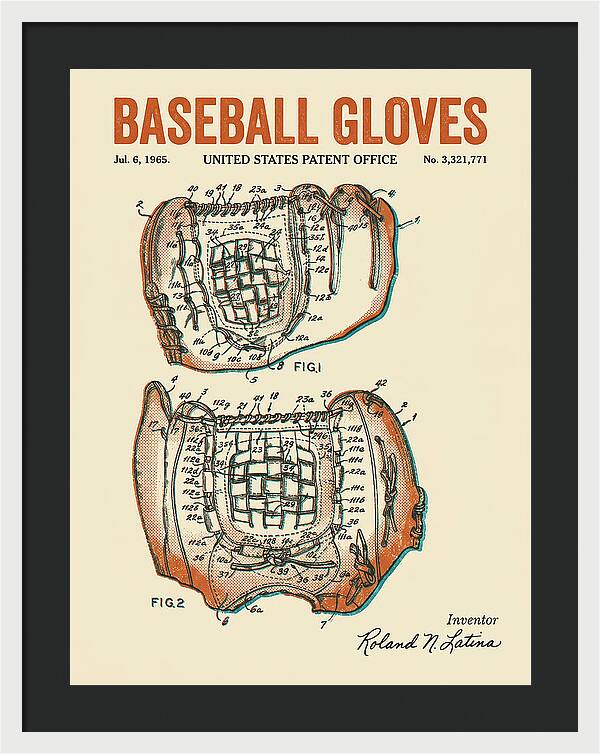 Baseball Gloves Retro Patent Us3321771a
