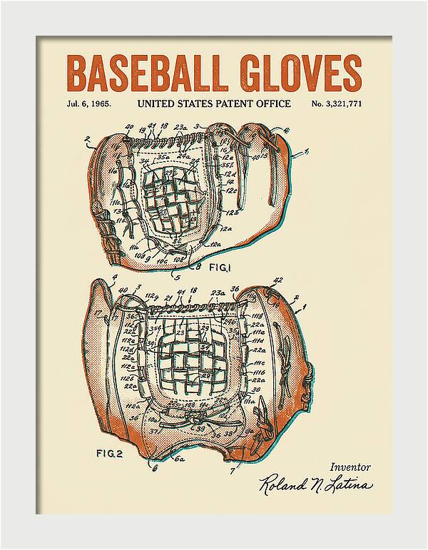 Baseball Gloves Retro Patent Us3321771a