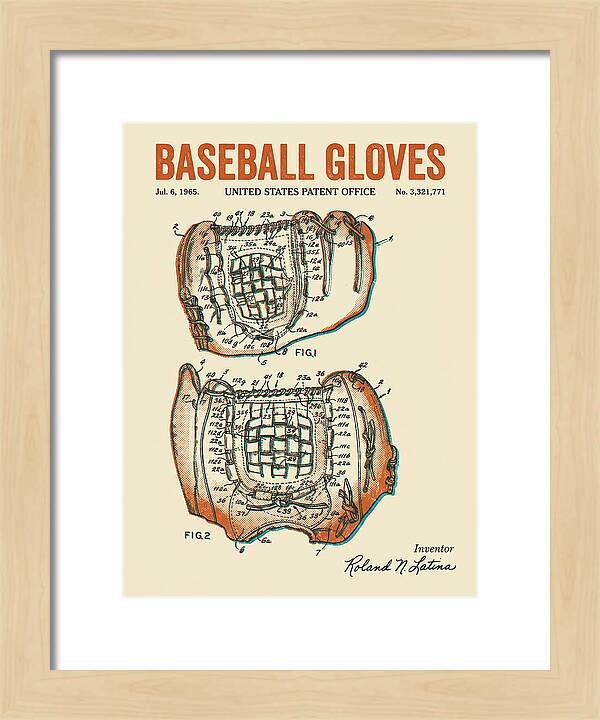 Baseball Gloves Retro Patent Us3321771a