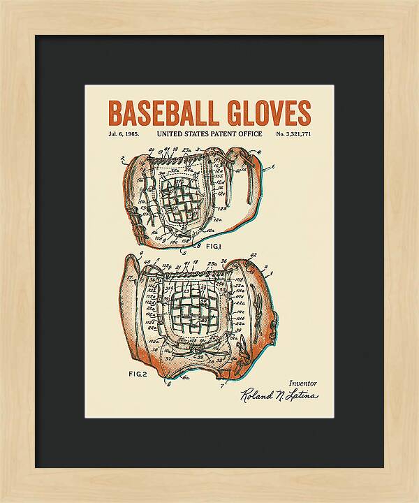 Baseball Gloves Retro Patent Us3321771a