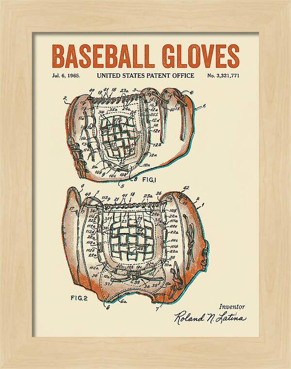 Baseball Gloves Retro Patent Us3321771a