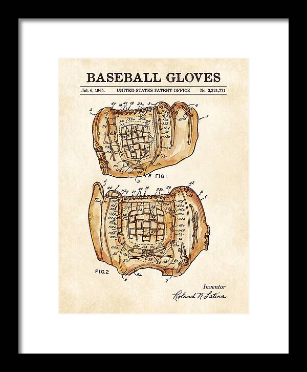 Baseball Gloves Watercolor Patent Us3321771a