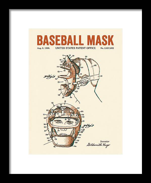 Baseball Mask Retro Patent Us2627602a