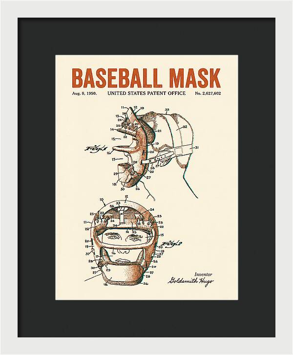 Baseball Mask Retro Patent Us2627602a