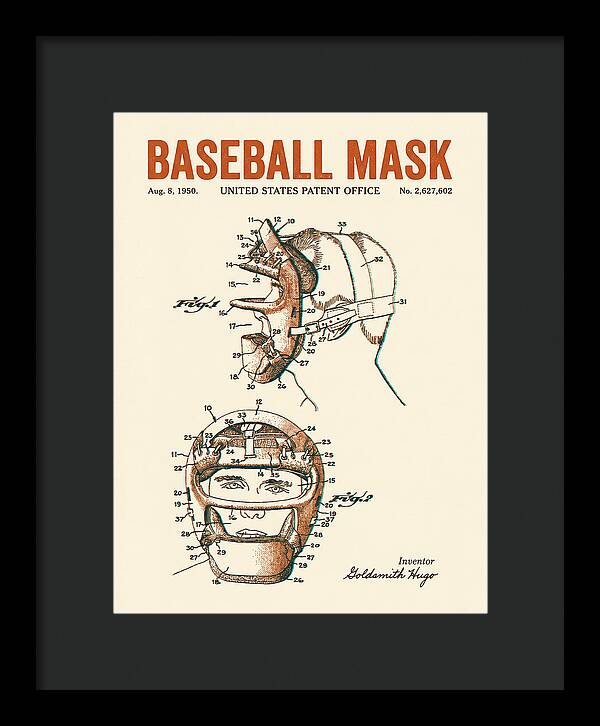 Baseball Mask Retro Patent Us2627602a