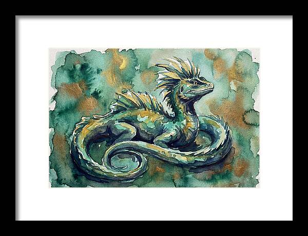 Basilisk Watercolor Illustration