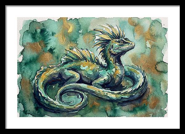 Basilisk Watercolor Illustration