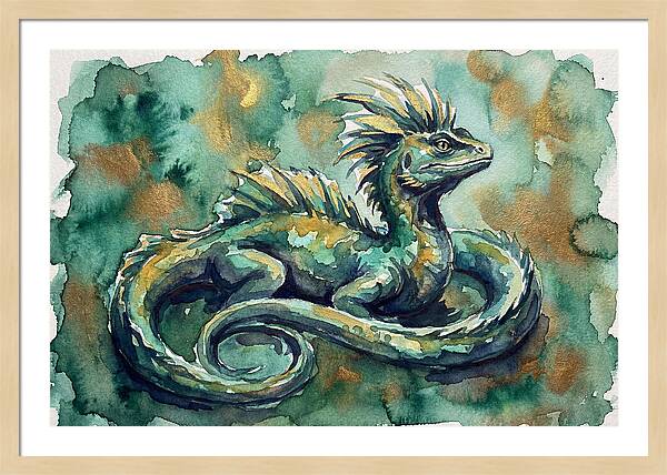 Basilisk Watercolor Illustration
