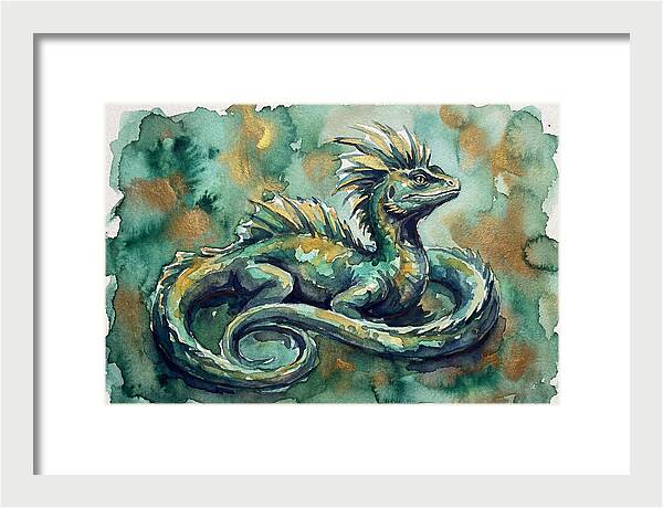 Basilisk Watercolor Illustration