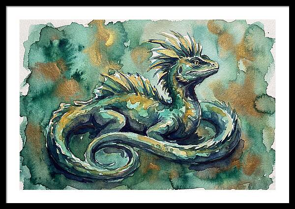 Basilisk Watercolor Illustration