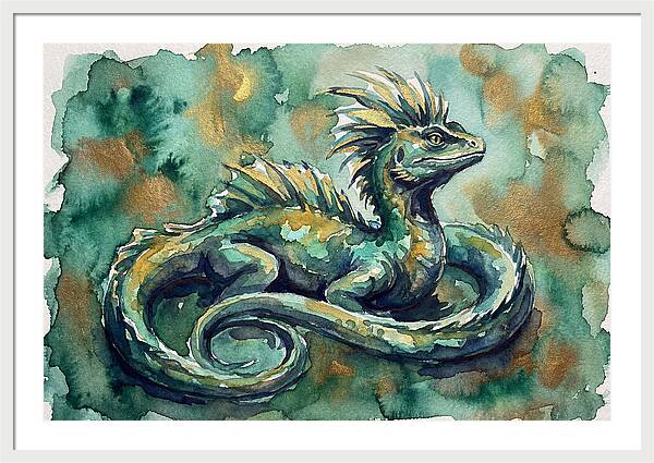 Basilisk Watercolor Illustration