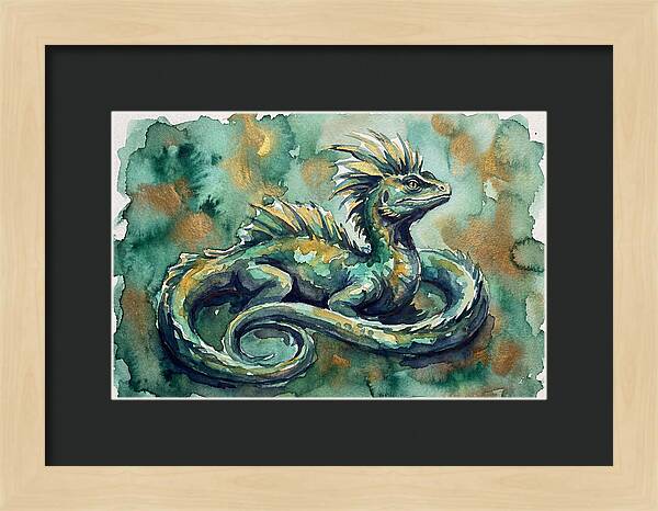 Basilisk Watercolor Illustration