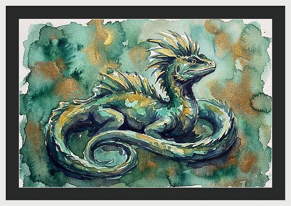 Basilisk Watercolor Illustration