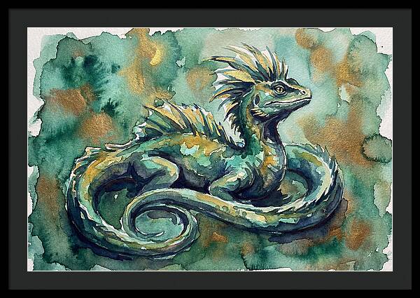 Basilisk Watercolor Illustration