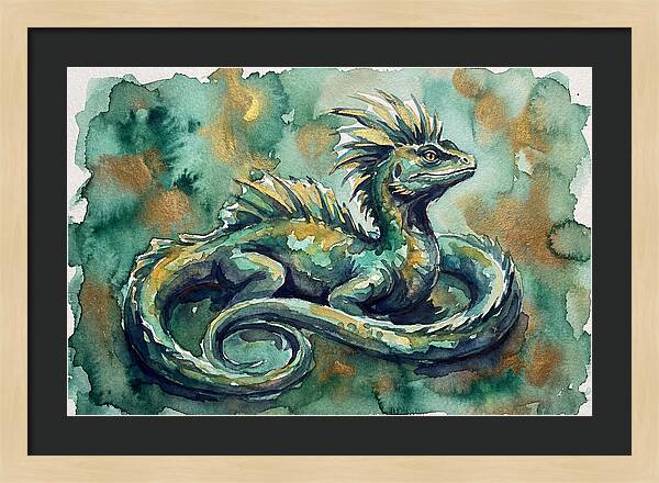 Basilisk Watercolor Illustration