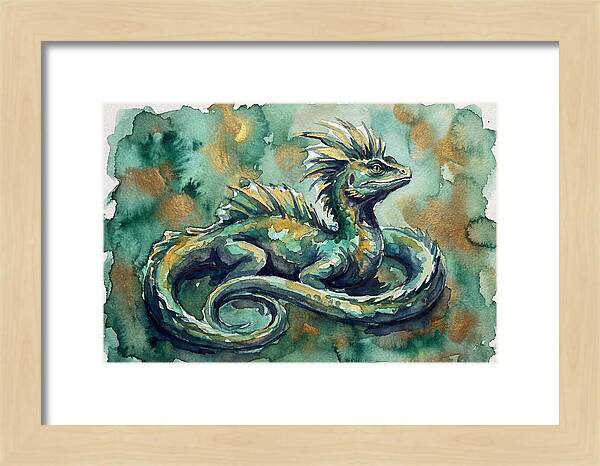 Basilisk Watercolor Illustration