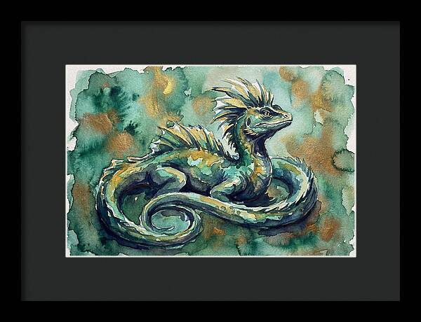Basilisk Watercolor Illustration