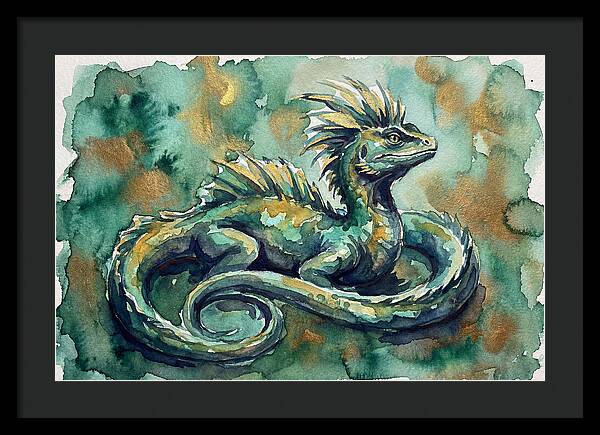Basilisk Watercolor Illustration