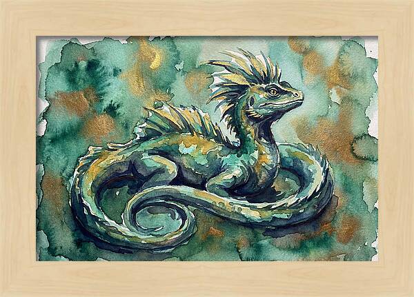 Basilisk Watercolor Illustration