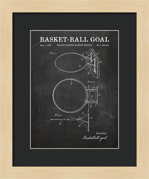 Basket Ball Goal Chalkboard Patent Us1193024