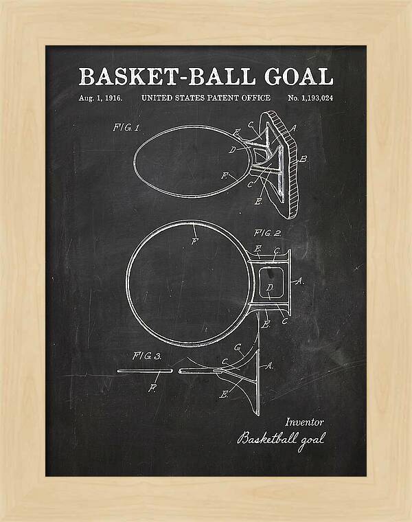Basket Ball Goal Chalkboard Patent Us1193024