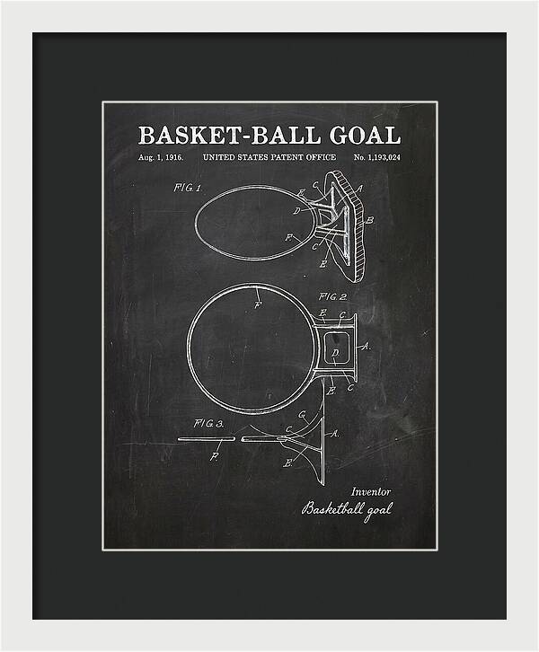 Basket Ball Goal Chalkboard Patent Us1193024