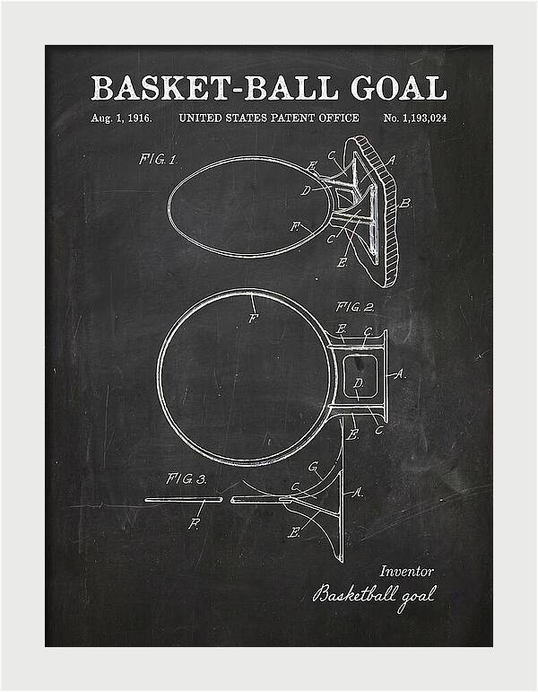 Basket Ball Goal Chalkboard Patent Us1193024