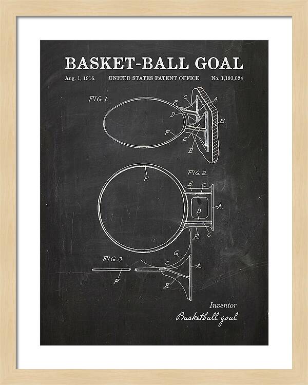 Basket Ball Goal Chalkboard Patent Us1193024