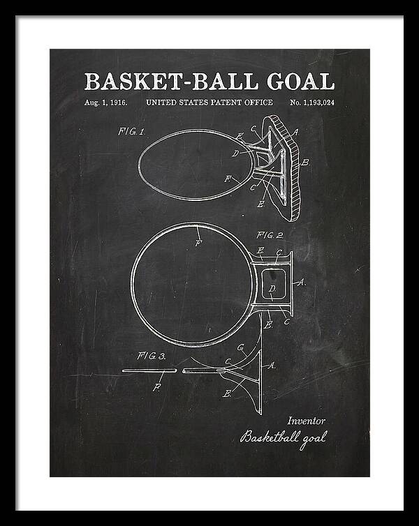 Basket Ball Goal Chalkboard Patent Us1193024