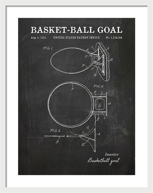 Basket Ball Goal Chalkboard Patent Us1193024