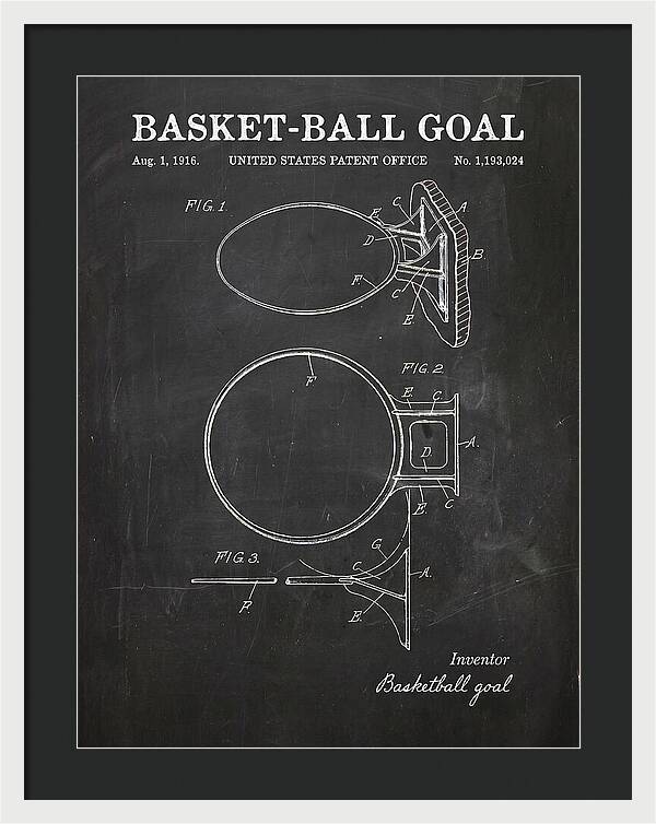 Basket Ball Goal Chalkboard Patent Us1193024