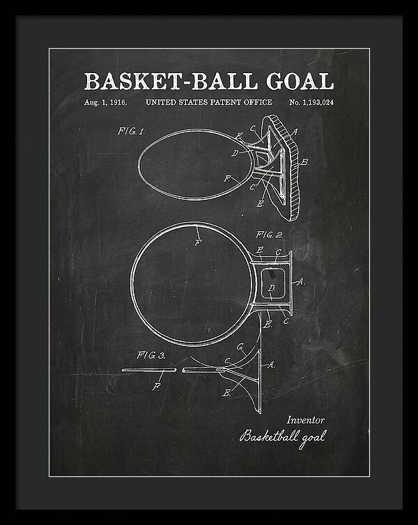 Basket Ball Goal Chalkboard Patent Us1193024