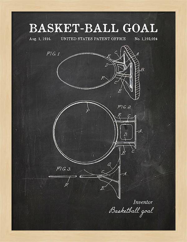 Basket Ball Goal Chalkboard Patent Us1193024