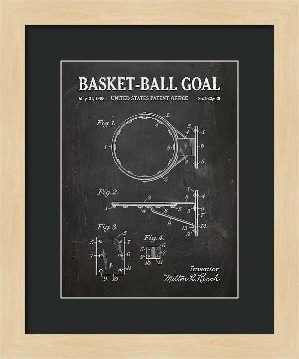 Basket Ball Goal Chalkboard Patent Us922630