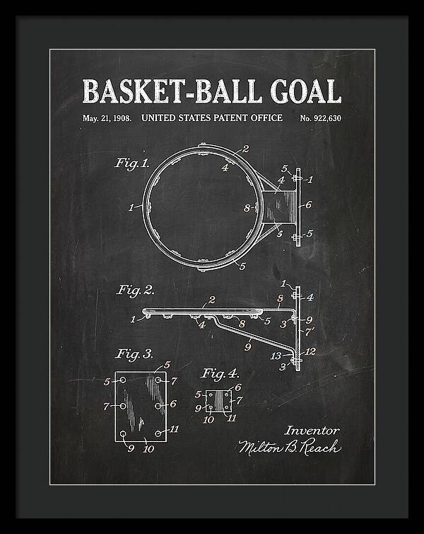 Basket Ball Goal Chalkboard Patent Us922630