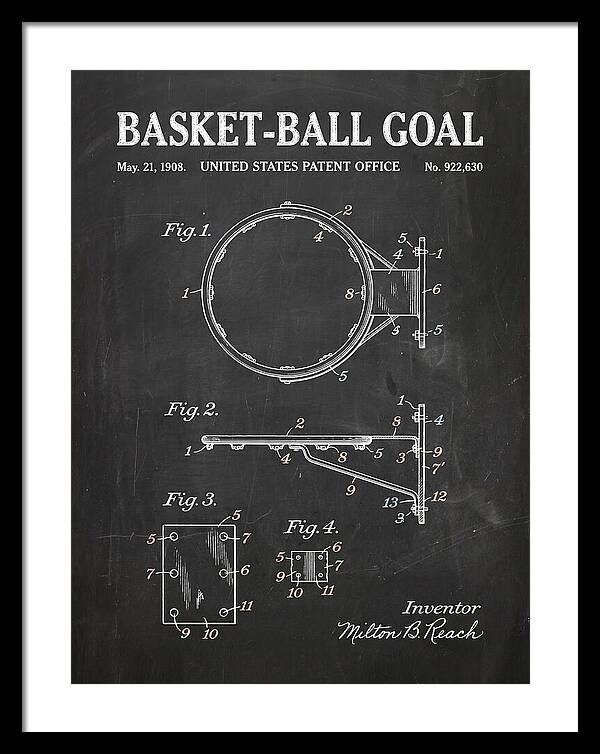 Basket Ball Goal Chalkboard Patent Us922630