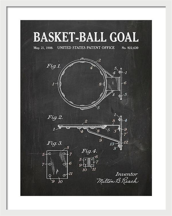 Basket Ball Goal Chalkboard Patent Us922630